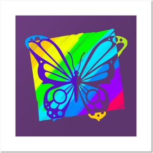 Rainbow butterfly Art Posters and Art